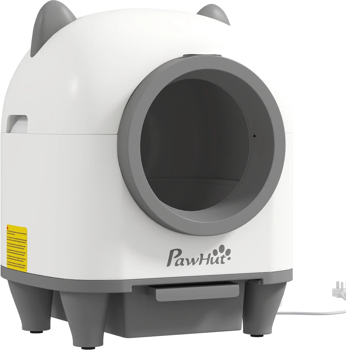 Automatische Kattenbak – Zelfreinigend – Bedienen via App – 80L - Geurverwijdering - Voor Meerdere Katten - Elektrische & Zelfreinigende Scoopfree Robot - Wit+Grijs