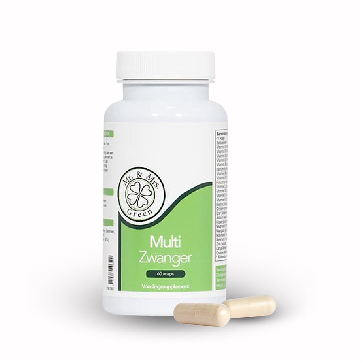 Goedkoopste Mr and Mrs Green - Multi Vitamine Zwanger - Voor Zwangere Vrouwen & Borstvoeding - Essentiële Voedingsstoffen - 1 Capsule Per Dag