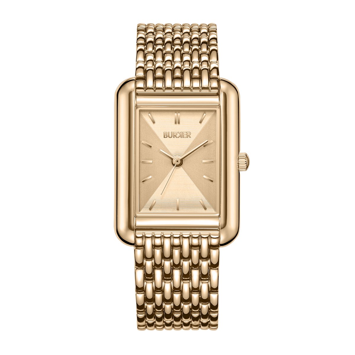 BURKER Olivia Horloge Dames - Vierkant - Goud - Schakelband - 29mm