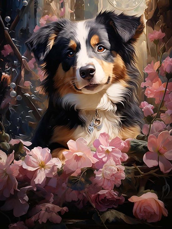 Foto: Jgs premium 5d hond diamant schilderen volwassenen beginners kit dieren diamant schilderen kristal strass borduurwerk kruissteek foto s kunst en ambacht woonkamer deco 30x40cm