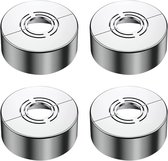 Kraanrozetten, 2 stuks, 25 mm (3/4), afdekrozet roestvrij staal, verchroomde buisafdekking, kraanrozet, rozetten voor douchekranen, kranen, radiatoren ( zilver, 80 x 20 mm