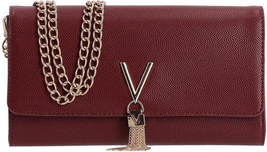VALENTINO pochette sac à épaule bandoulière Divina Lady Clutch Bordeaux