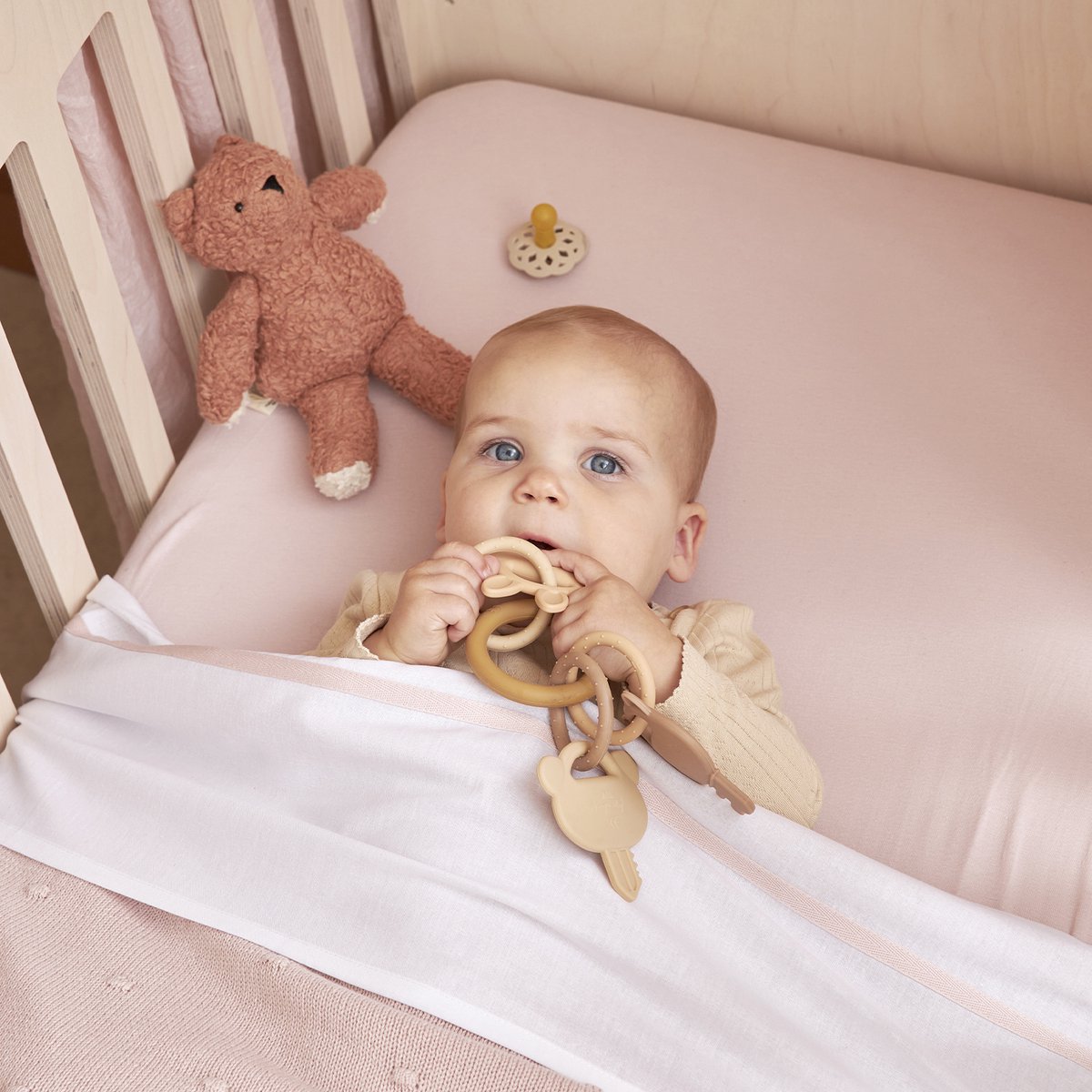 Meyco Baby Uni hoeslaken ledikant - 2-pack - soft pink - 60x120cm – foto 7