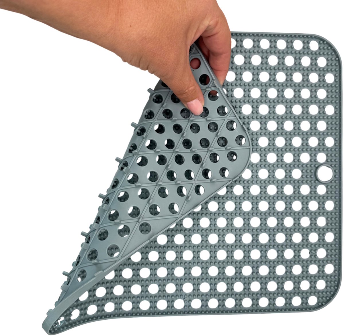 HEM Afdruipmat Keuken 29,5x26 cm – Antislip Siliconen Afdruipmatje – Licht Blauw – Afdruiprek Gootsteen – Afwasmat Camping – Waterdoorlatend & Makkelijk Schoon te Maken