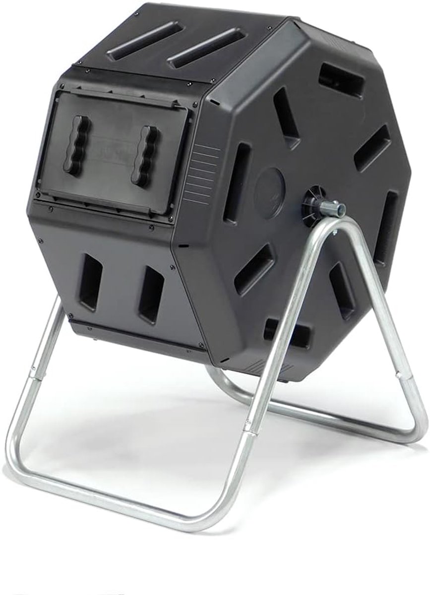 IM2000 Tumbling Composter van 100% gerecycled hars - Rotatie Compostbak voor Tuin en Keukenafval - Zwart (83L)