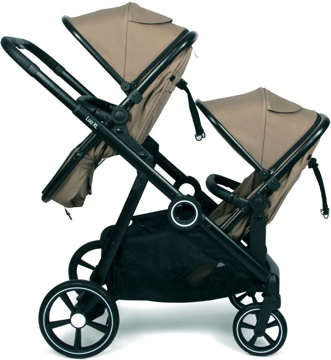 Baninni Luiz XL Duo Kinderwagen Taupe – Innovatieve Oplossing met Extra Ruime, Convertibele Zitjes van Geboorte tot 22 kg — afbeelding 7