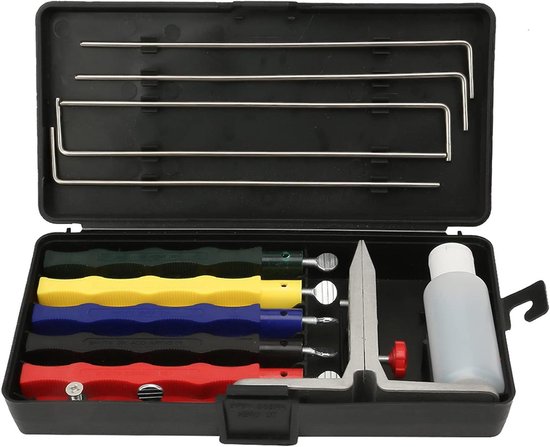 Foto: Zeynomax professionele messenslijpset voor keuken slijpsteen met fixeerfunctie complete slijpsysteem messenslijper kit