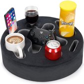 Plateau Canapé Avec Bols Snacks En Inox - Support à Boisson Et Rangement Pour Salon, Chambre Ou Camping