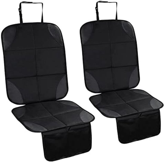 Universele Isofix Autostoelbescherming, 2 stuks, Antislip, Waterdicht, Met Organizerzakken, Geschikt voor Kinderen, Baby's en Huisdieren (Zwart)
