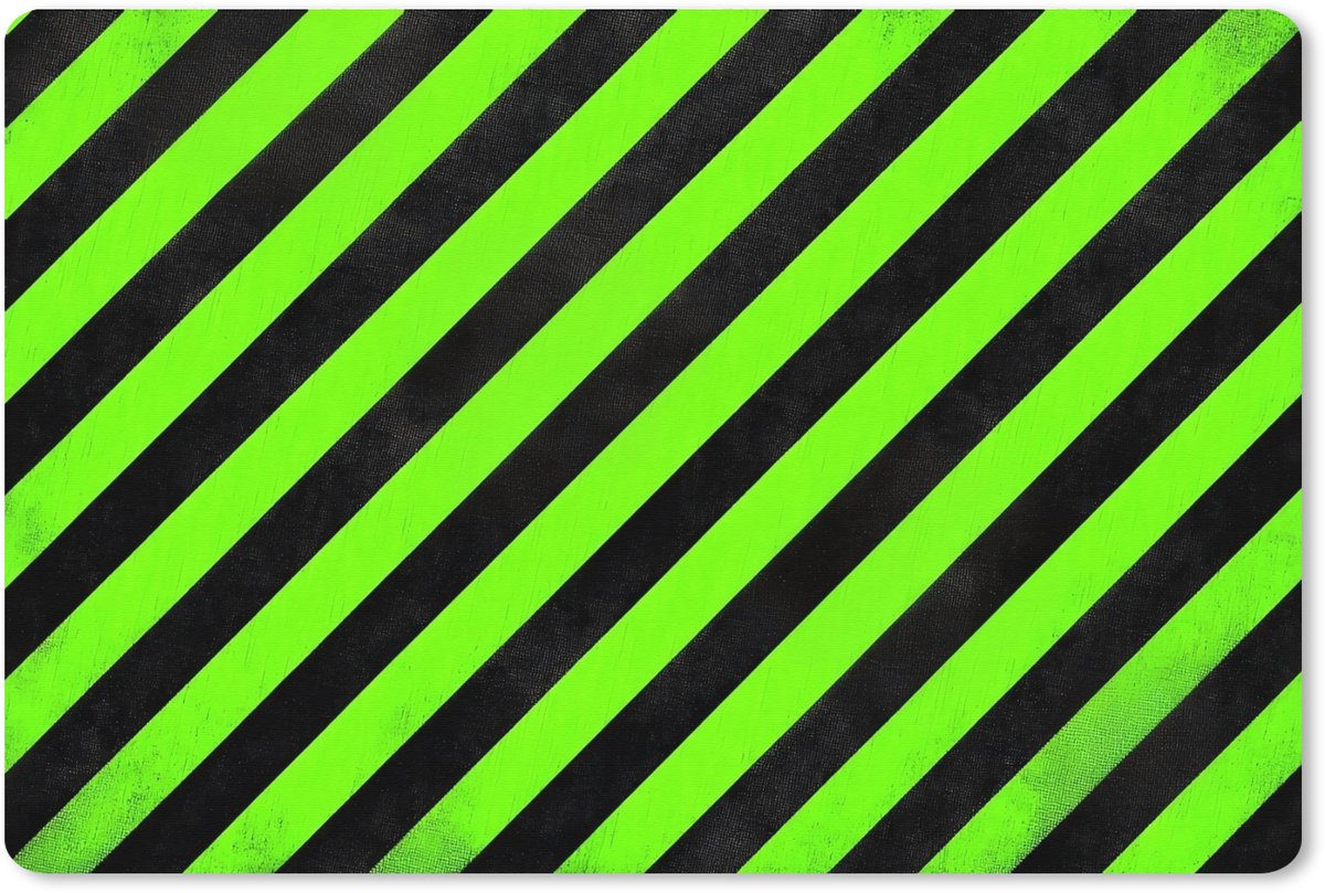 Muismat XXL 120x80 cm - Bureau onderlegger - Bureau mat Gaming - Strepen - Schuin - Groen - Bureaumat - Gaming mousepad xl - Bureaulegger groot - Computer deskmat