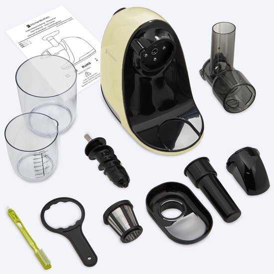 KitchenBrothers Slowjuicer - Presse-agrumes - Presse-légumes et fruits - 700 ml - Avec réservoir à pulpe - Machine à jus - Champagne