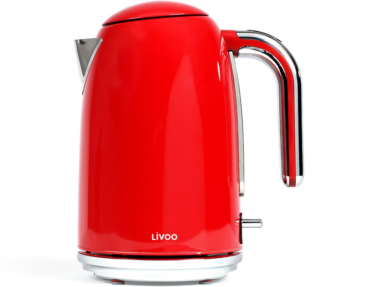 Livoo - DOD180R - Art De Vivre - Elektrische waterkoker - 2200W - Retro Style - 1,7 liter - Retro Rouge - 3 jaar garantie!!!