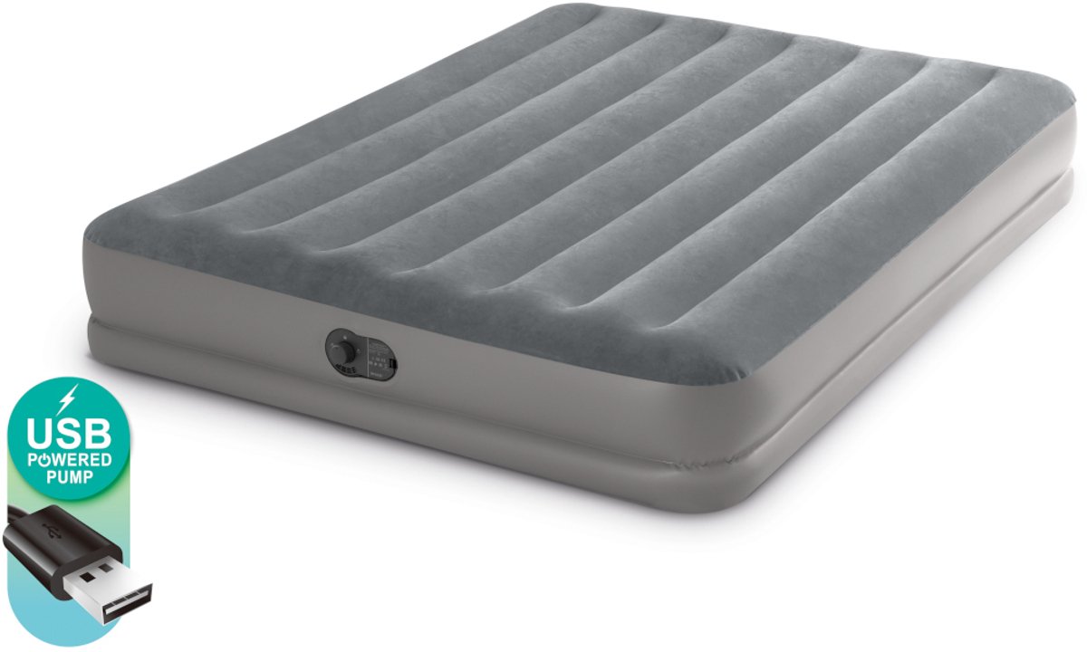 Intex Prestige Mid-Rise luchtbed - Queensize - Ingebouwde elektrische pomp