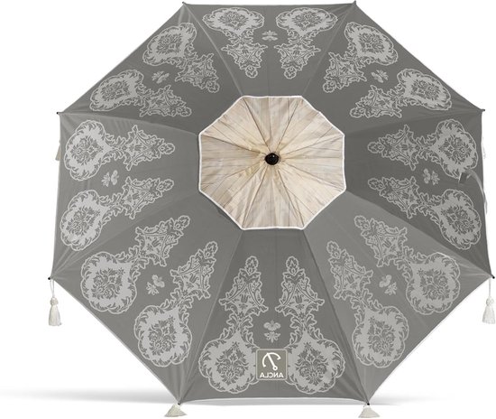 Atosa Beach parasol 180 cm made of aluminium, model with Upf 50 , dark grey, 180 cm, Dark Grey