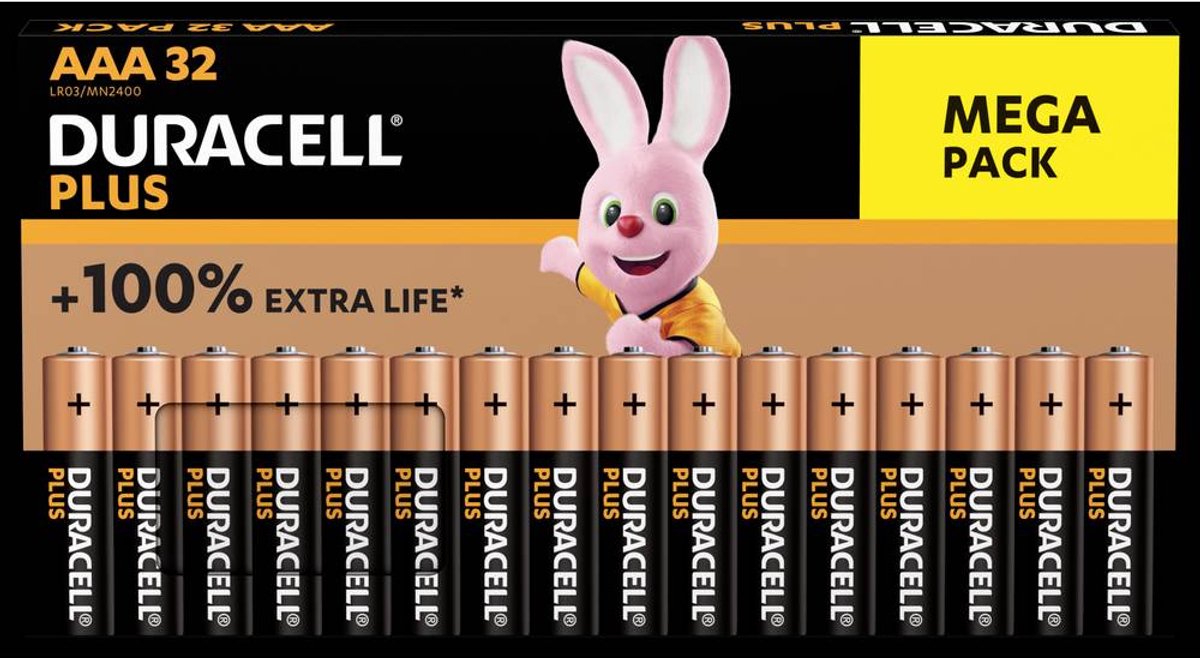 AAA batterij (potlood) Duracell Plus-AAA BP32 Alkaline 1.5 V 32 stuk(s)