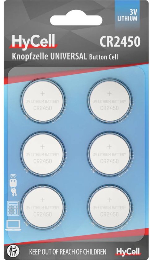 Star CR2450 Ersatzbatterien Für LED-Teelichter – 6 Stück, 3 Volt, Auf Karte Verpackt