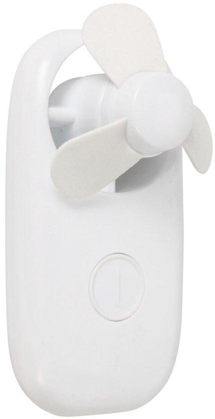 Mini ventilator handventilator wit compact 11x6x5 cm draagbaar batterij koeler voor zomer buiten