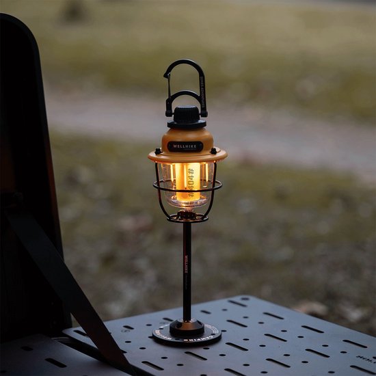 Campinglamp - LED lantaarn - camping lamp oplaadbaar - 3W Multifunctionele Hanglamp - Warm & Koud Licht - Herlaadbaar 2000mAh - Gele Tentlamp - 3 Lichtkleuren + SOS Noodmodus - IP44 Weerbestendig — afbeelding 2