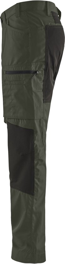 Pantalon de travail Blaklader 14591845 Pantalon de travail stretch Service Army Green / Black NL: 56 BE: 50