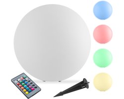 tectake® Luminous Globe - Tuinbol - Bolvorminge LED Buitenlamp met Afstandsbediening – 16 Kleuren en 5 Lichtmodi - Weerbestendige en Robuuste Tuinverlichting - Ø40 cm - Feestversiering - Tuindecoratie - Inclusief Lichtbron