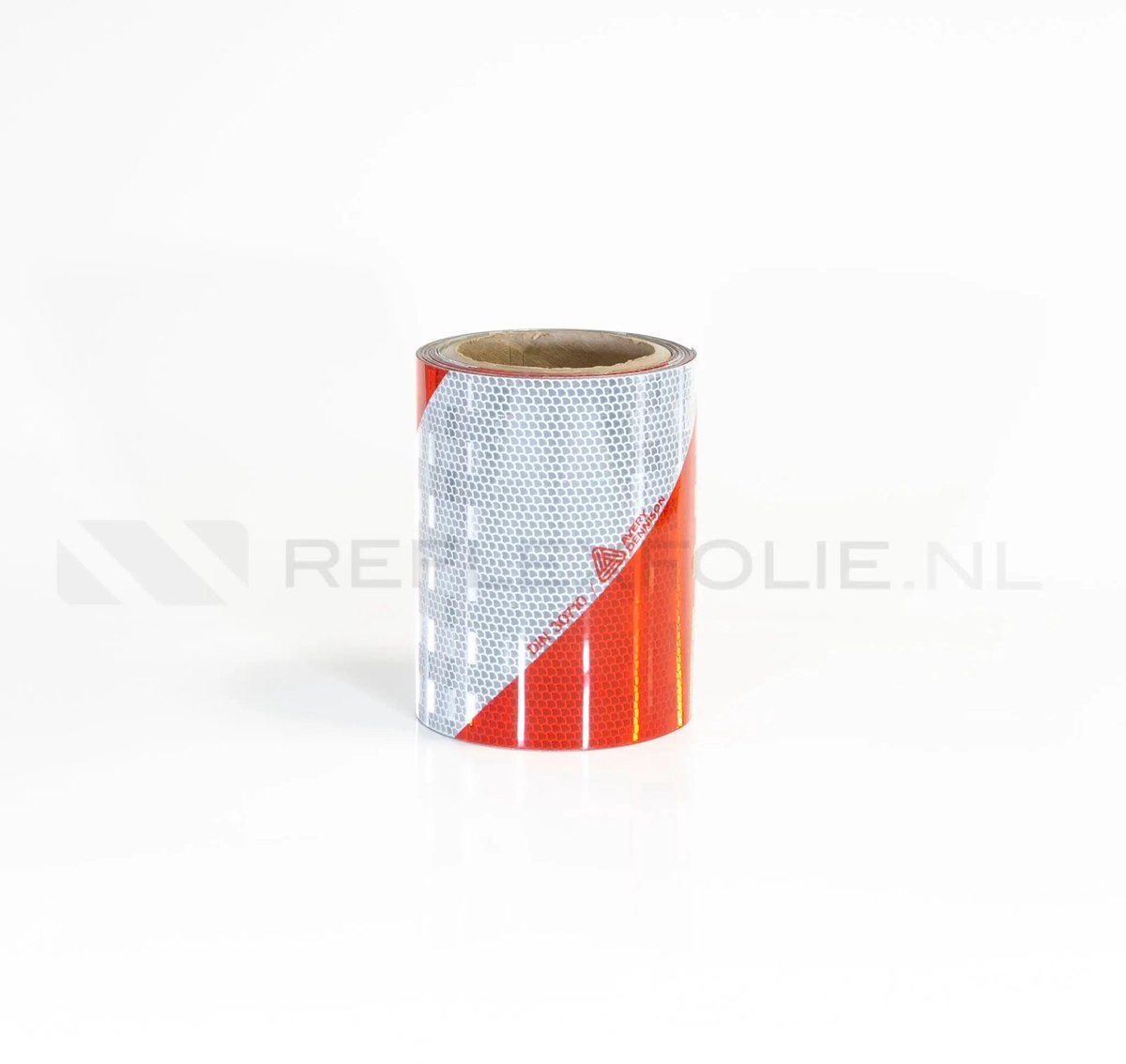 Industriemarkering Rood/Wit retroreflecterend | Reflexfolie Rechtswijzend / 141mm / 9m