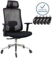 Chaise de bureau ergonomique avec appui-tête - Chaises de bureau pour Adultes - Chaise de Office - Chaise Gaming - Entièrement réglable - Avec roulettes anti-rayures, convient aux sols durs et souples.