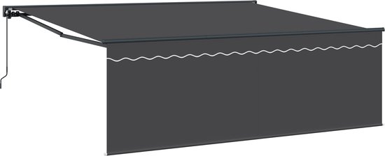 vidaXL - Store banne pliant - Anthracite - 400 x 300 cm - Tissu