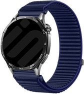 Strap-it Wave Nylon Bandje 22mm – Geschikt voor Samsung Galaxy Watch 3 45mm / 1 46mm / Gear S3 – Amazfit GTR 2/3/4 – Polar Vantage M / Grit X – OnePlus Watch 1/2/3 – Huawei Watch GT 2/3/4/5 46mm – Suunto Run / Race / Vertical / 9 Peak – Donkerblauw