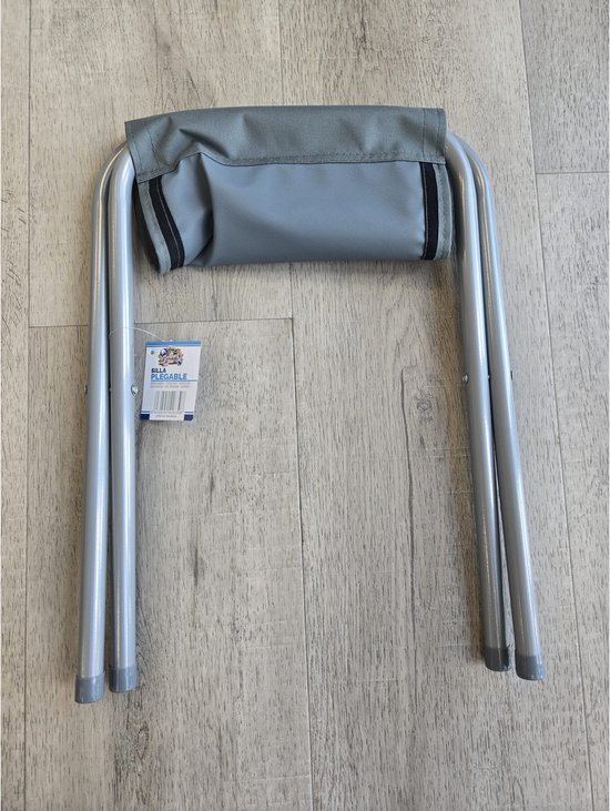 Gerimport Opvouwbare stoel - grijs - kunststof/metaal - 35 x 38 cm - klapstoel camping van Gerimport — afbeelding 2