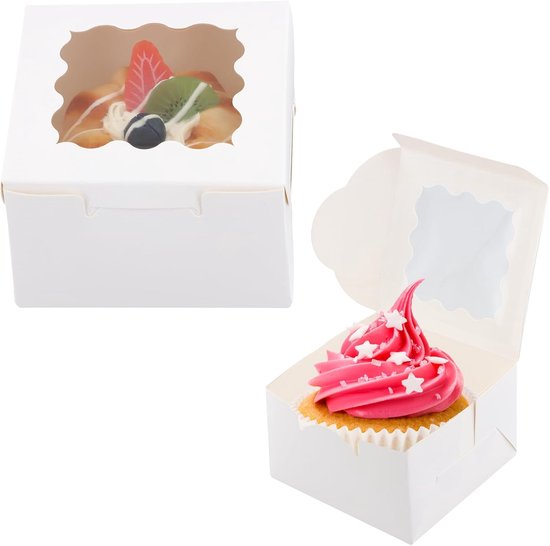 Allbusky 30 stuks taartdozen, individuele cupcake-dozen, papieren