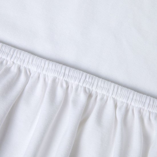 Drap-housse Kayori Edo Topper en satin de coton - 160 x 200-210 cm - Katoen bio - Wit