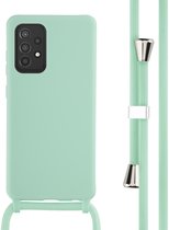 Coque Samsung Galaxy A52 (5G) / A52s / A52 (4G) - Coque en Siliconen iMoshion avec Cordon - Vert Menthe