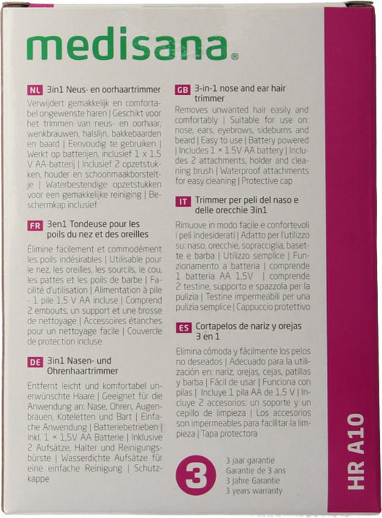 medisana HR A10 3-in-1 Neus & oorhaar trimmer