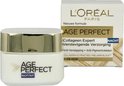 L'Oréal Paris Age Perfect nachtcrème pot en doosje. "Nacht/Nuit" geschreven op het potje.