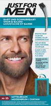 Just for Men Snor en Baard Haarkleuring M35 Middenbruin - Haarverf voor Mannen - Grijs Haar Verdwijnt in 5 Minuten - Versterkt Natuurlijke Kleur - Eenvoudig te Borstelen - Zonder Ammoniak - Meerdere Keren Bruikbaar - Blijft tot 8 Weken Zitten