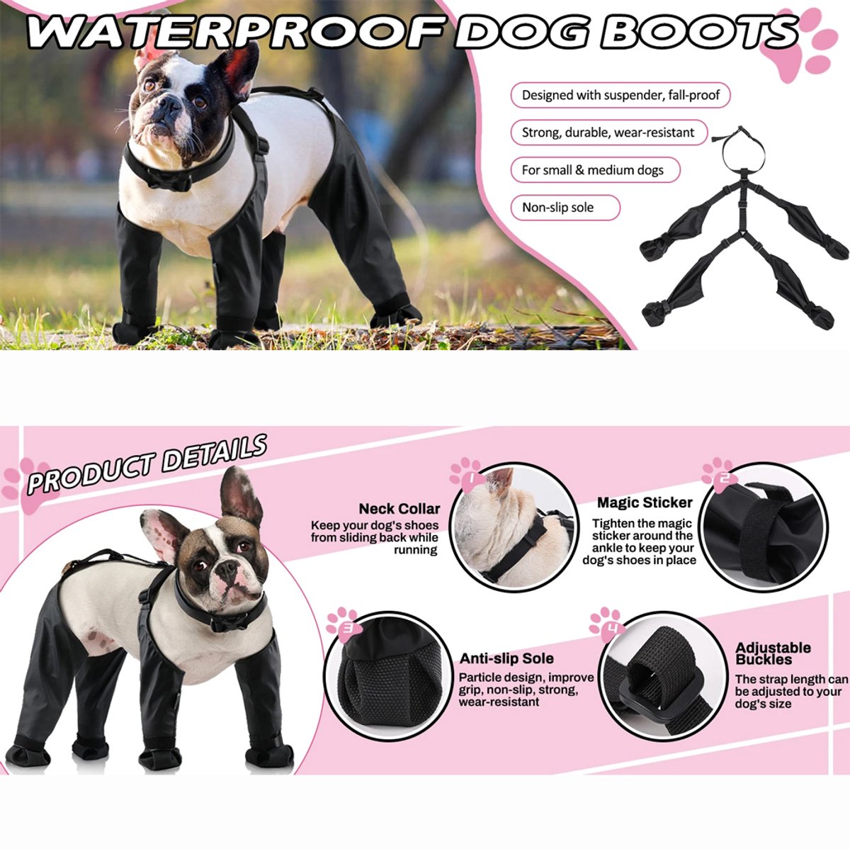 PETCUTE Beschermende hondenschoenen, waterdichte PETCUTE Beschermende hondenschoenen, waterdichte