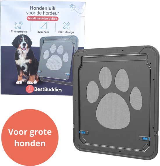 BestBuddies® Hondenluik voor Hordeur (42 x 37cm) - Hondenluik Vliegenraam