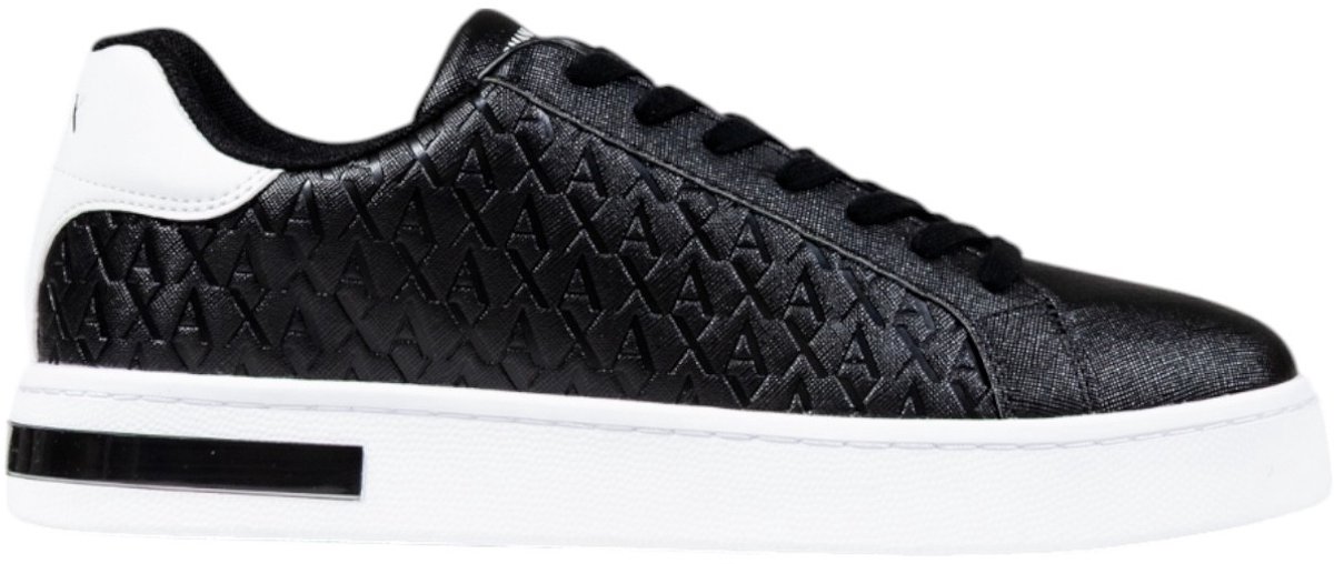 Lace-Up Rubber Sole Sneakers - Black