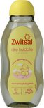 Fles Zwitsal rijke huidolie voor de gevoelige babyhuid, dermatologisch getest, met vitamine E.
