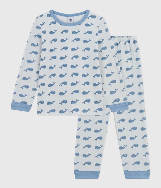 Pyjama enfant en velours Petit Bateau imprimé baleine