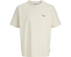 JACK & JONES Dover graphic tee crew neck relaxed fit - heren T-shirt met O-hals - wit (antique white)