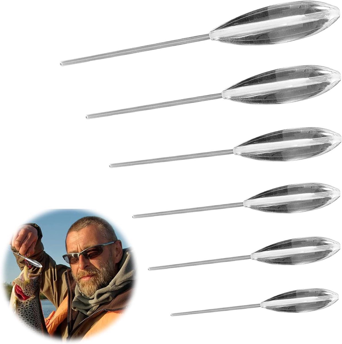 JGS Premium - Spirolino set met 6 stuks, langzaam zinkend - Forelvissen - Anti-Tangle - 8g-25g - Doe en lepels - Forelvissen hulpmiddel