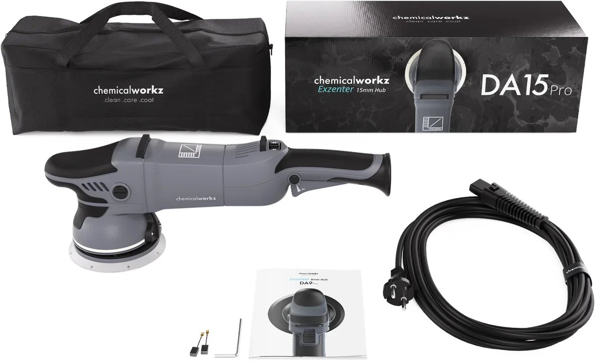 ChemicalWorkz® - DA15 Pro Polijstmachine Excentrisch - Polijstmachine auto - 125mm - 1000Watt + Draagtas