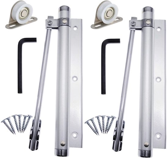 Automatische Deurdranger - Zware Aluminium Pneumatische Deurdranger Aan De Zijkant Gemonteerd Voor Huisbrand, 3 Stijlen (Kleur: Zilver, Maat