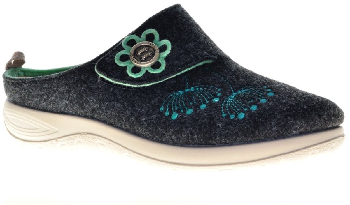 Fly Flot Steunzolen Slipper Zwart maat 42