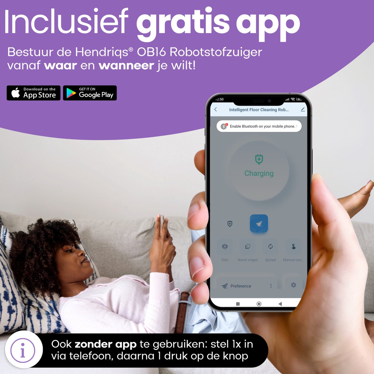 Hendriqs® Robotstofzuiger met Dweilfunctie en Laadstation - afbeelding 3