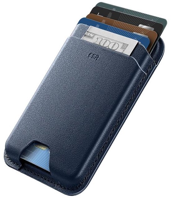 ESR HaloLock Wallet Boost - Porte-cartes magnétique - Compatible avec MagSafe et HaloLock - Portefeuille pour 4 cartes - Portefeuille - Blauw