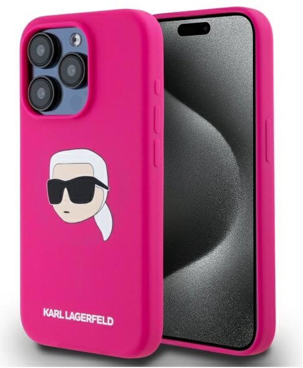 Karl Lagerfeld Hoesje Voor Iphone 15 Pro Max 6.7 Hardcase Siliconen Karl Head