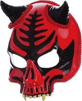 Doodskop masker met diadeem rood