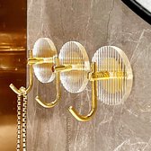Luxe Wandhaak Sterke Zelfklevende Handdoek Houder Badkamer Accessoire Gouden Wandkleerhanger Voor Deur Muur Plaatsing